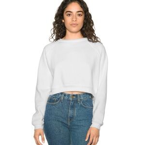 American Apparel Classic White Cropped Hoodie
